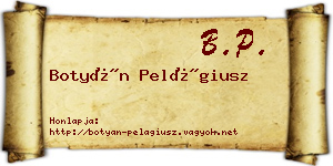 Botyán Pelágiusz névjegykártya